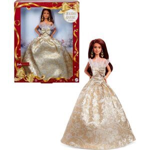 Barbie -  Signature 2025 Holiday Barbie Fashion Doll, Silver & Gold